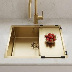 gold-kitchen-sink-with-cutting-board